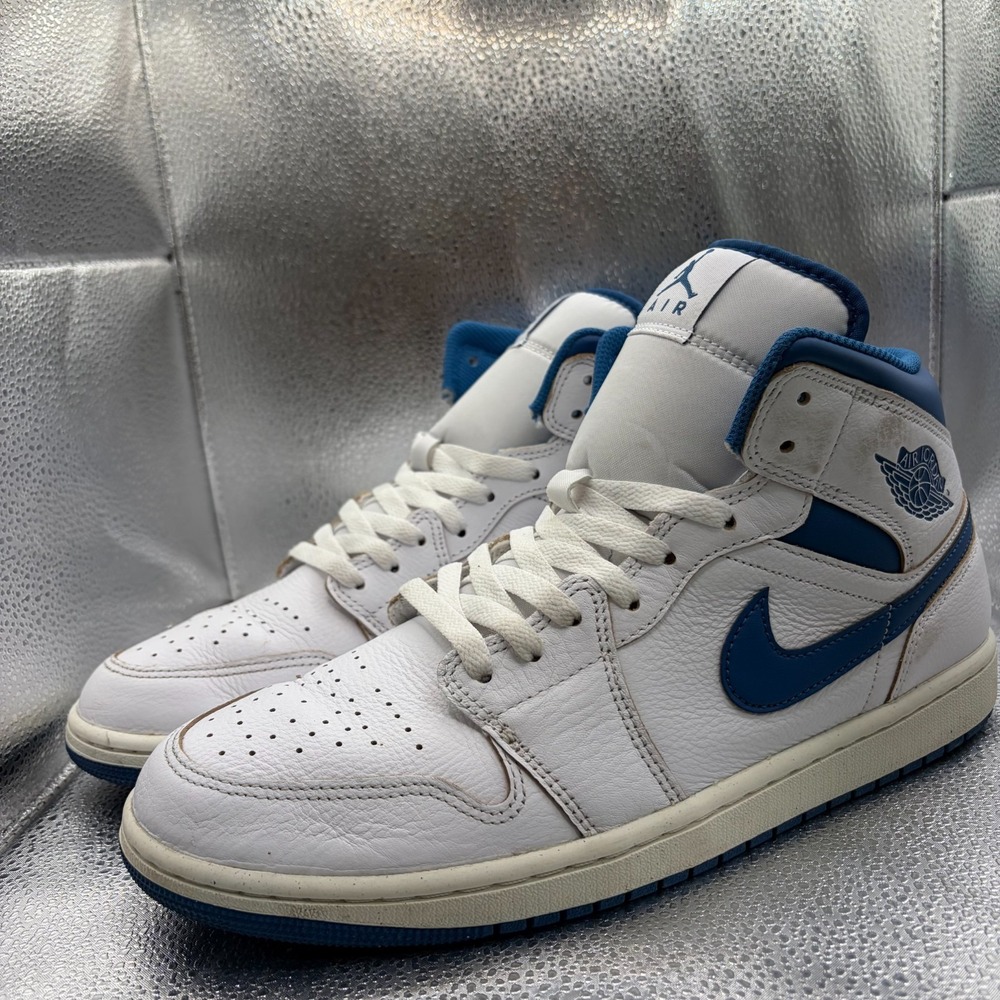 Size 11 Nike Air Jordan 1 Mid SE Industrial Blue White Mens Shoes FN5215-141 - Picture 5 of 12